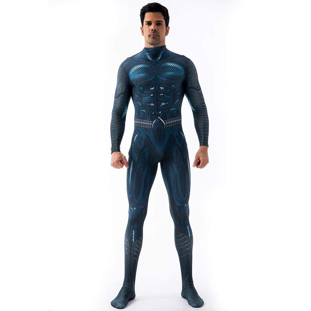 Aquaman 2 Costume Cosplay Jumpsuit Tights Halloween Zentai For Adult Kids