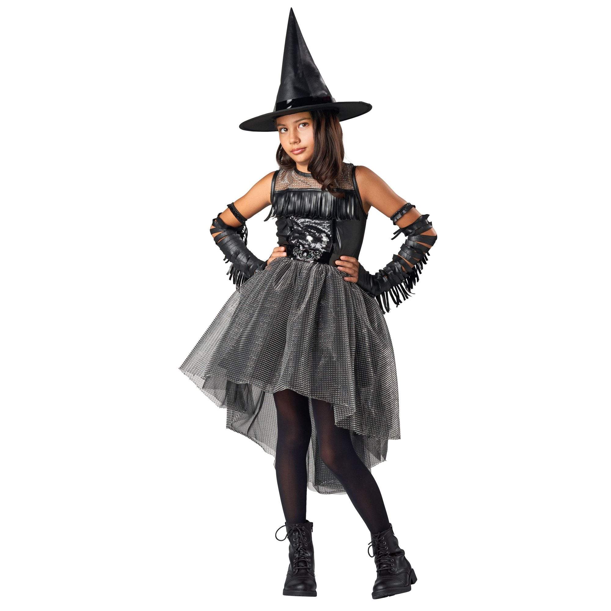 Raven Witch costume black gothic Cosplay Halloween Costumes for kids