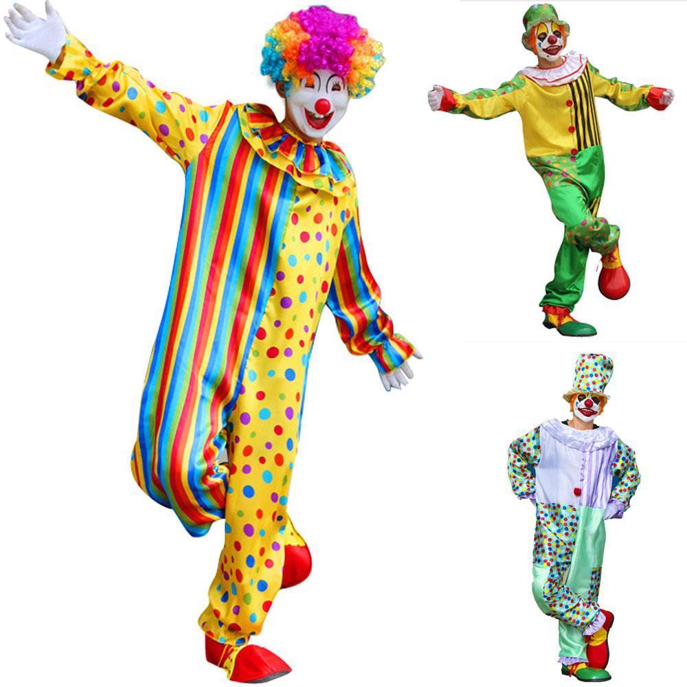 Circus Clown Cosplay Halloween Costume Adult Unisex Party Wear