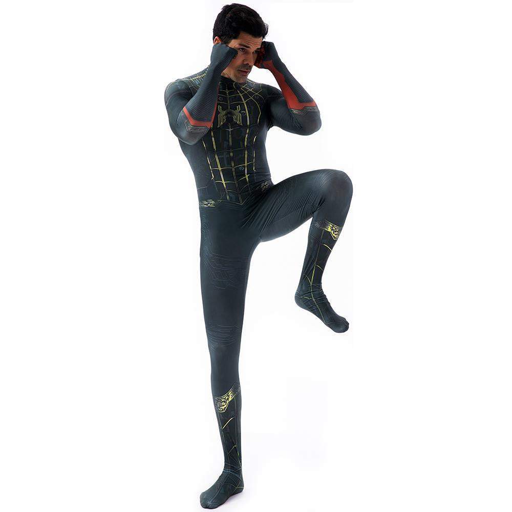 SpiderMan No Way Home Costume Cosplay Jumpsuit Superhero Tights Red Arm Suit Zentai For Adult Kids