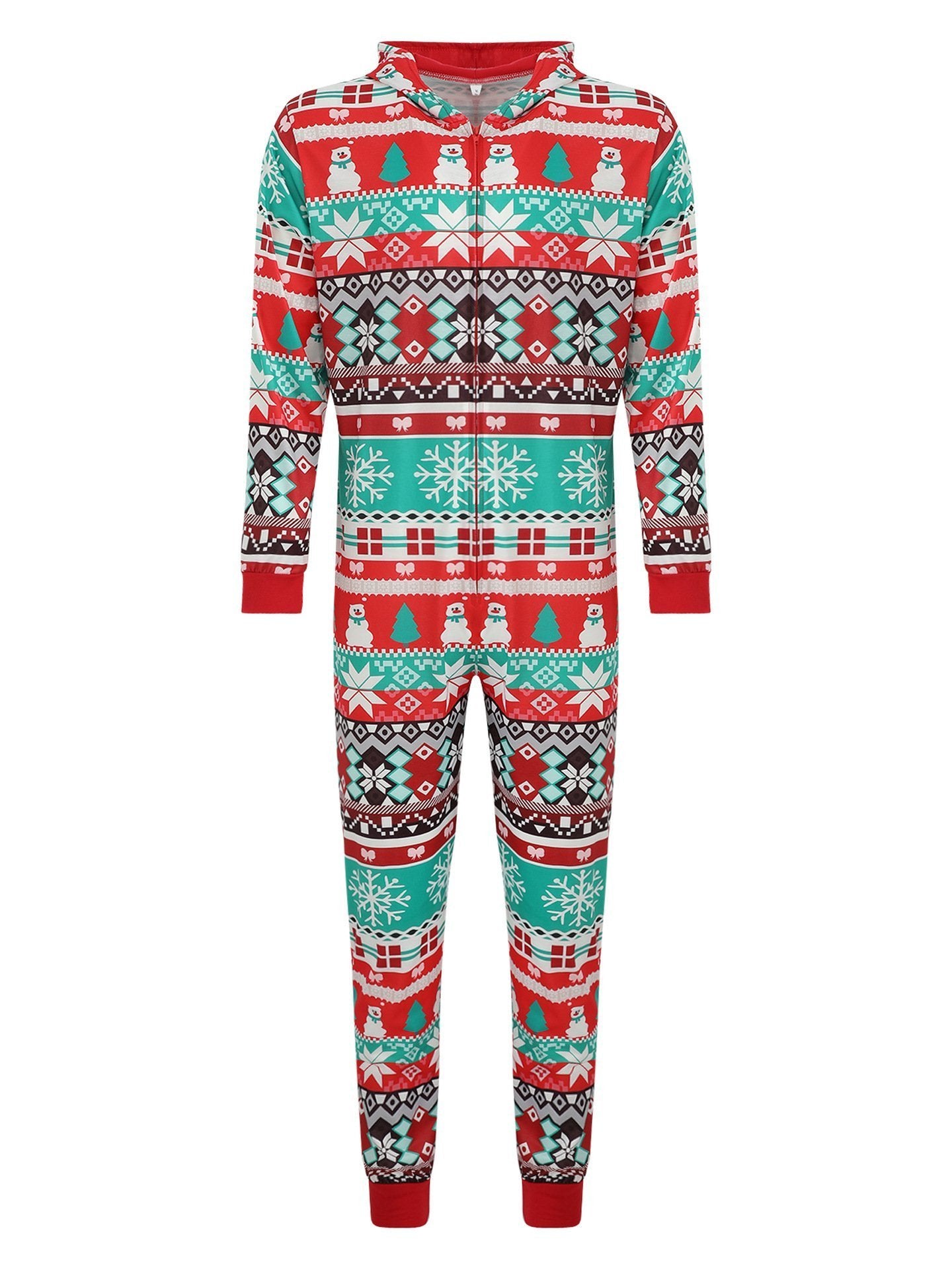 Family Matching jumpsuits onesies Christmas Pajamas Set Snowman Tree Printed Hoodie