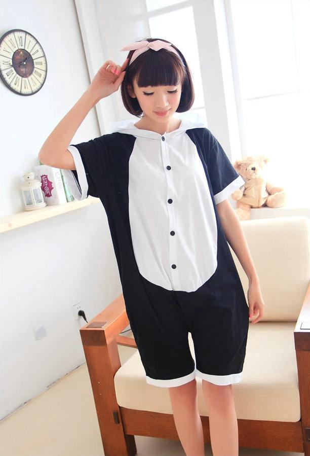 Blink Panda Pajamas Animal Onesie Hoodie Kigurumi Short Sleeve