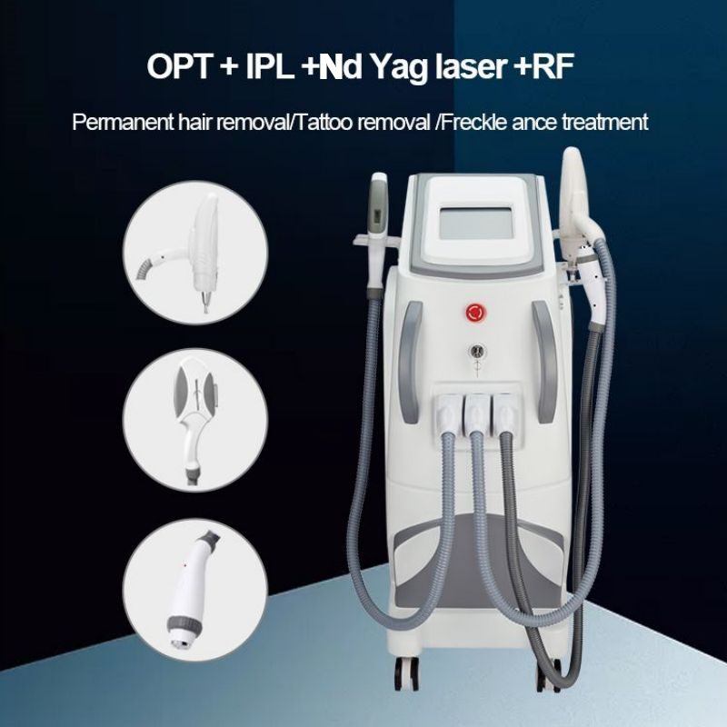 3 in 1 OPT SHR Nd YAG Laser RF Face Lifting Hair Removal Skin Rejuvenation Vascular Therapy Professional Beauty Salon Equipment