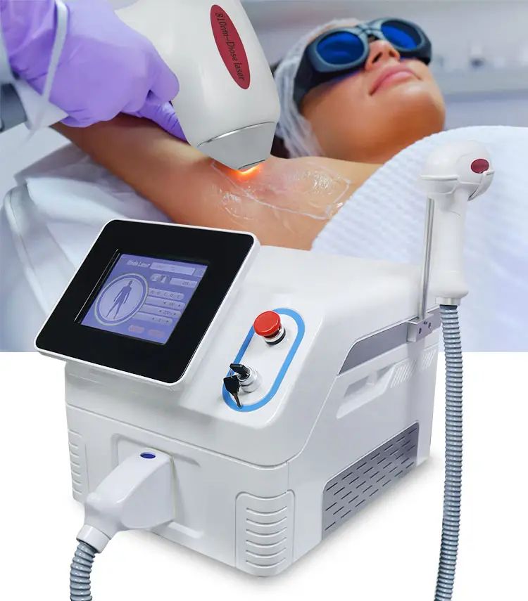 Diode Laser 755 808 1064nm Multi Wavelengths Hair Removal Machine Cooling Head Painless Laser Epilator Face Body Hair Removal