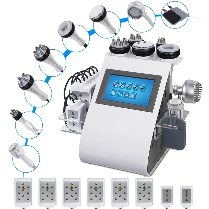 2023 40k Portable 9 in 1 Vacuum Cavitation System Ultrasonic Body Cavitation Lipo Laser Slimming Machin Salon/Additional