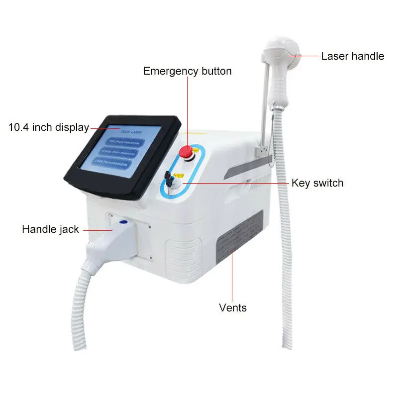 Diode Laser 755 808 1064nm Multi Wavelengths Hair Removal Machine Cooling Head Painless Laser Epilator Face Body Hair Removal