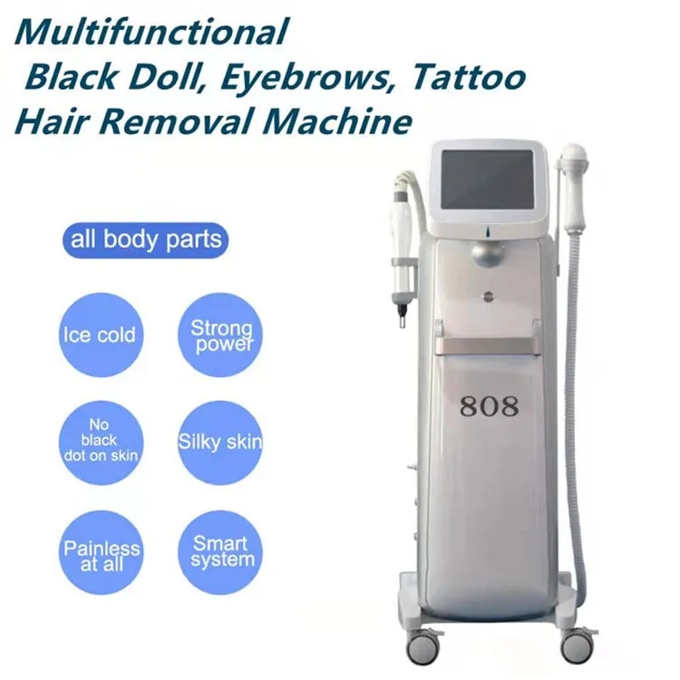 2023 New Diode Laser 810nm Hair Removal Picosecond Laser Tattoo Removal Black Doll Carbon Peeling Laser Machine