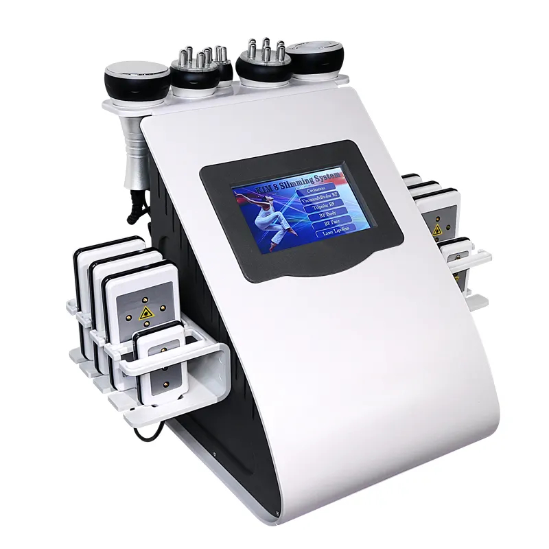 Portable 6 in 1 liposuction 80k unoisetion cavitation slimming machine cellulite removal vacuum body cavitation machine