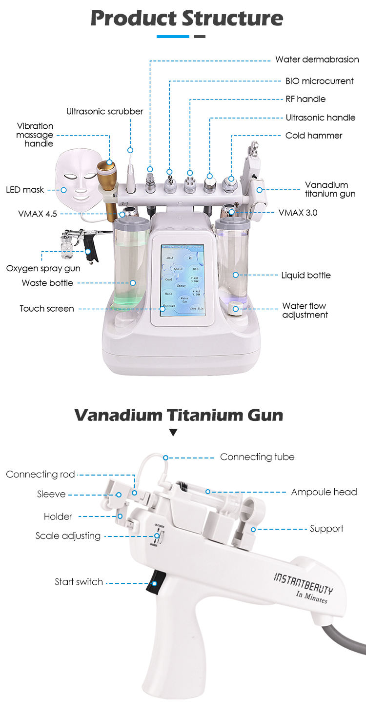 portable12 in 1 hydra dermabrasyon machine hydradermabrasion skin cleaning care machine