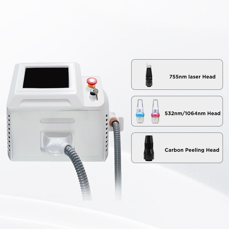Portable 755 532 1064 3 Wavelength Picosecond Laser Tattoo Removal Carbon Peeling Pico Laser Machine