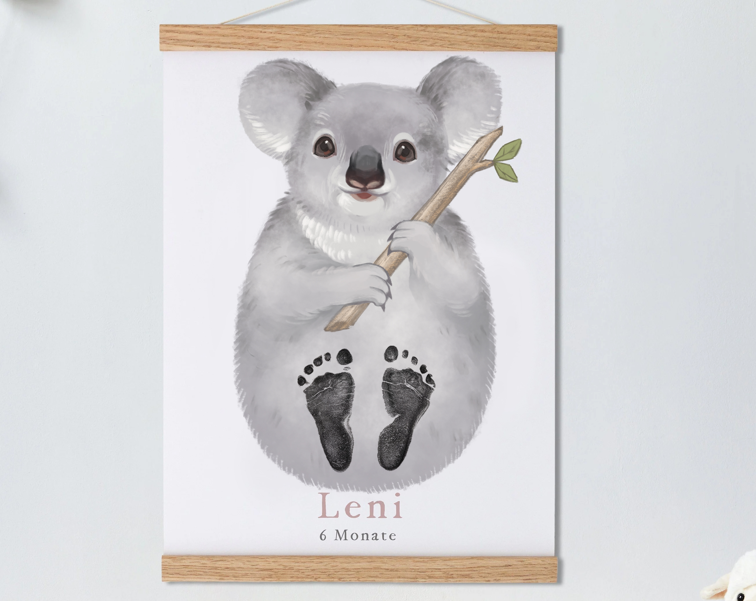 Koala, Baby Gift and Pets Gift Personalized,, Footprint Set, Mural Baby & Children's Room Animals,koala