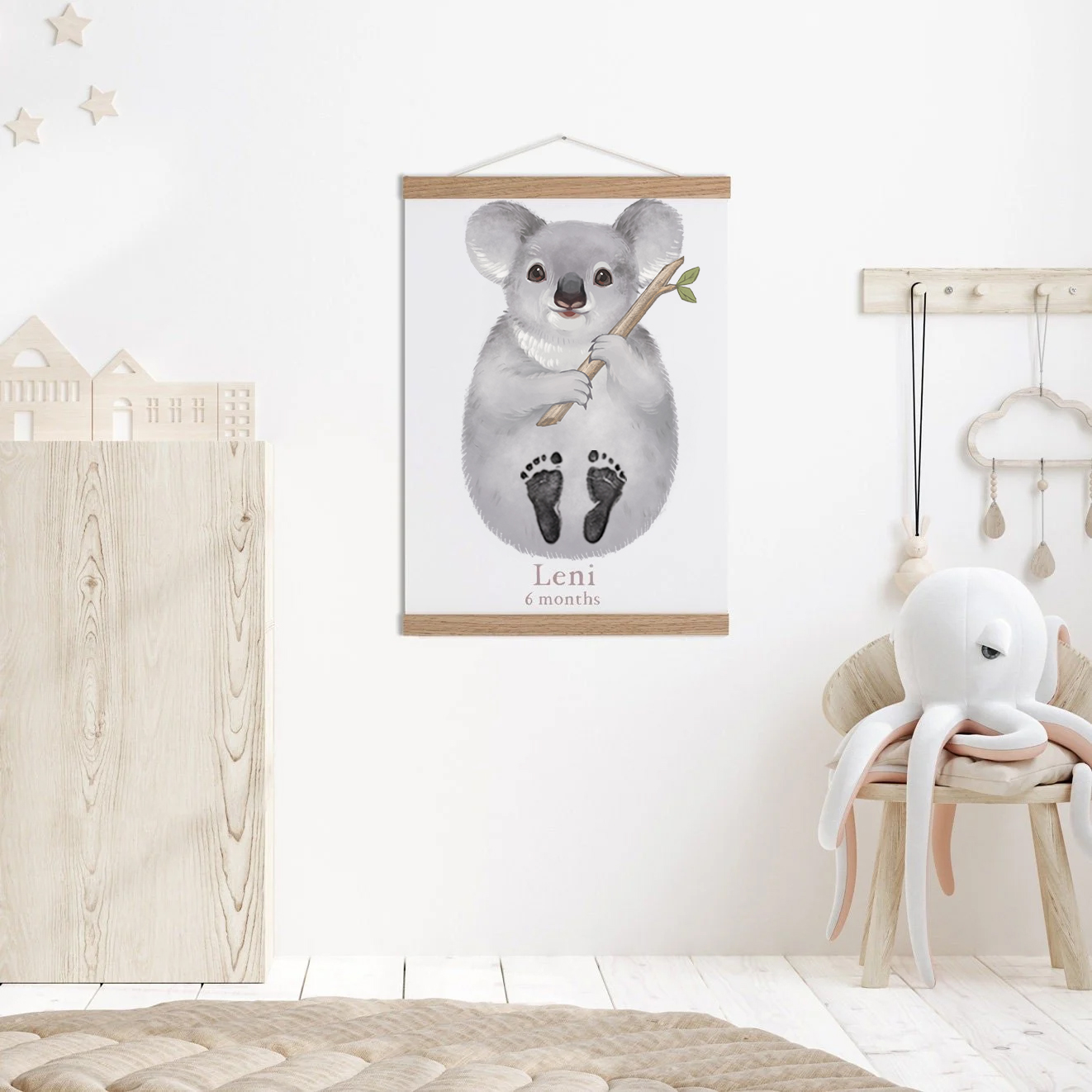 Koala, Baby Gift and Pets Gift Personalized,, Footprint Set, Mural Baby & Children's Room Animals,koala