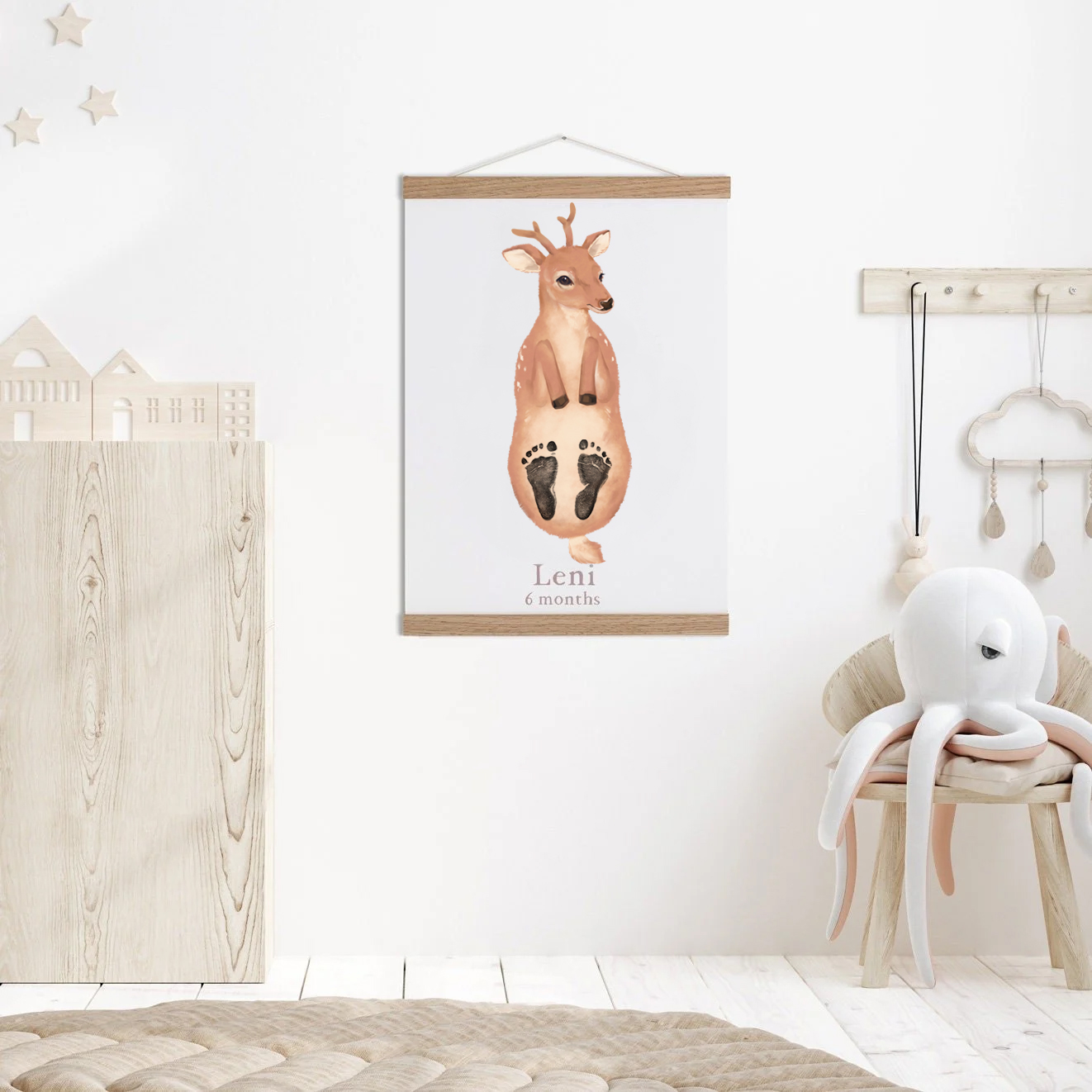 Deer, Baby Gift and Pets Gift Personalized,, Footprint Set, Mural Baby & Children's Room Animals, Deer Baby Gift-babyanimal