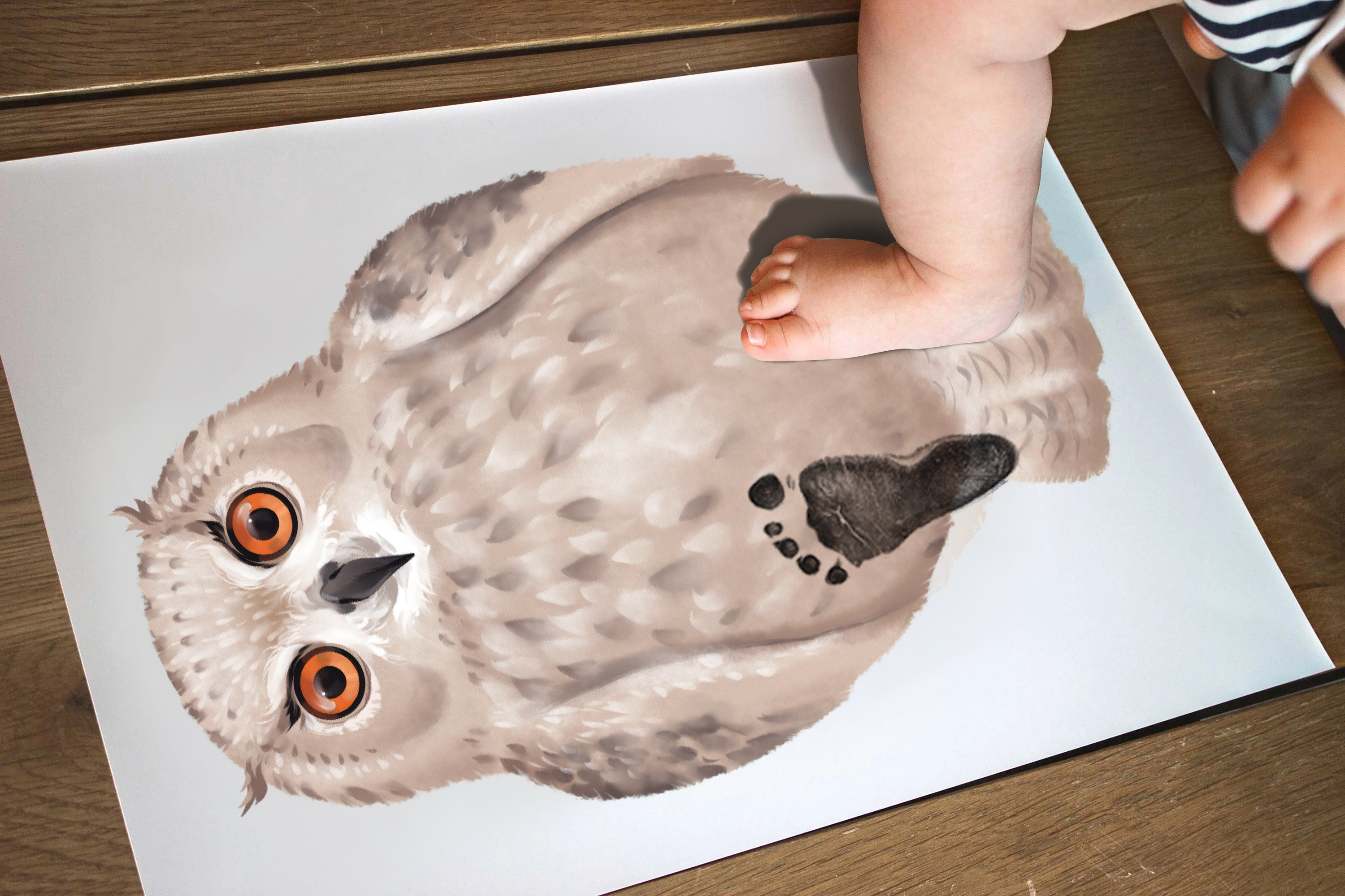 Owl, Baby Gift and Pets Gift Personalized,  Footprint Set, Mural Baby & Children's Room Animals, Owl Baby Gift?-babyanimal