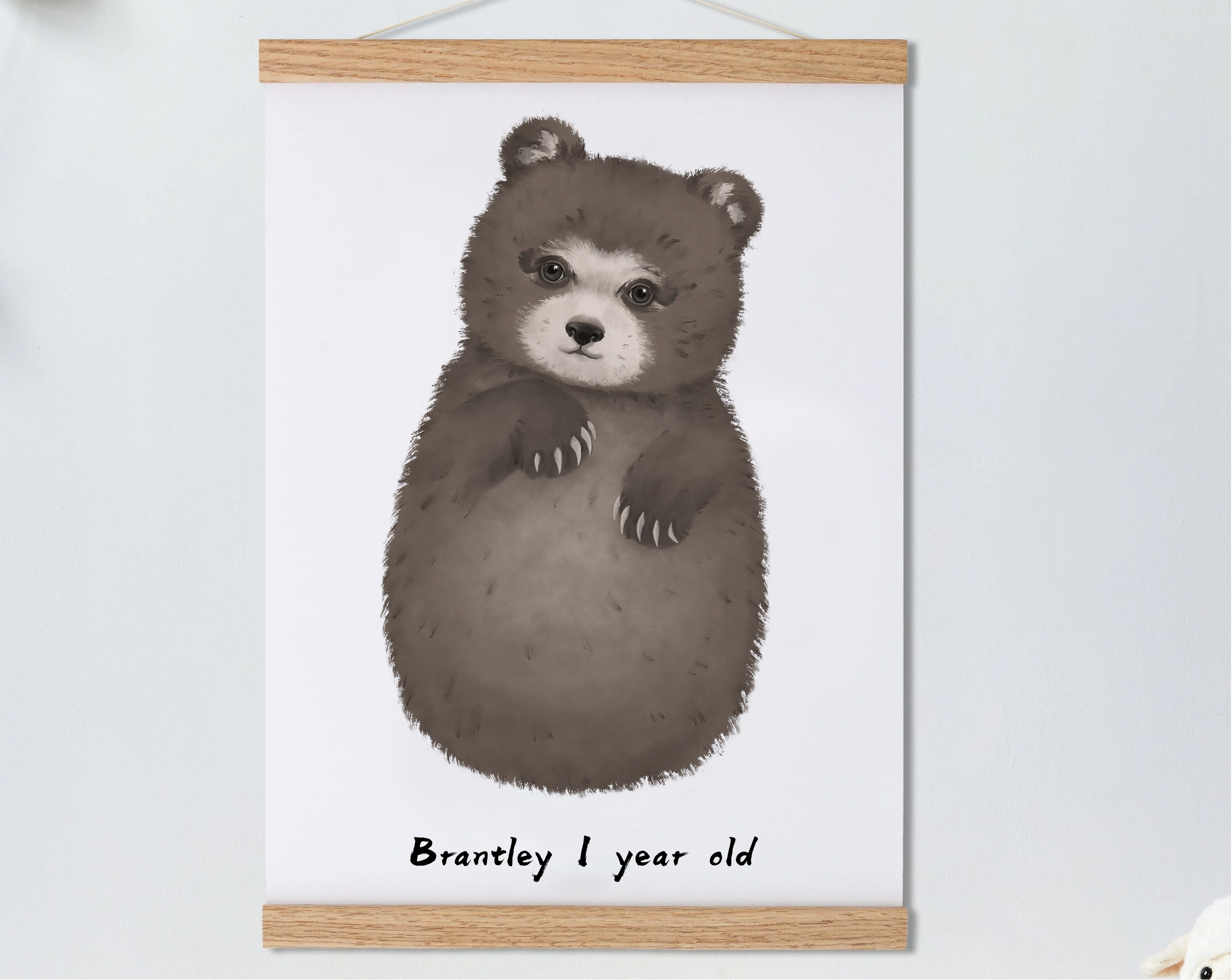 Cute Bear, Baby Gift and Pets Gift Personalized,, Footprint Set, Mural Baby & Children's Room Animals, Bear-babyanimal