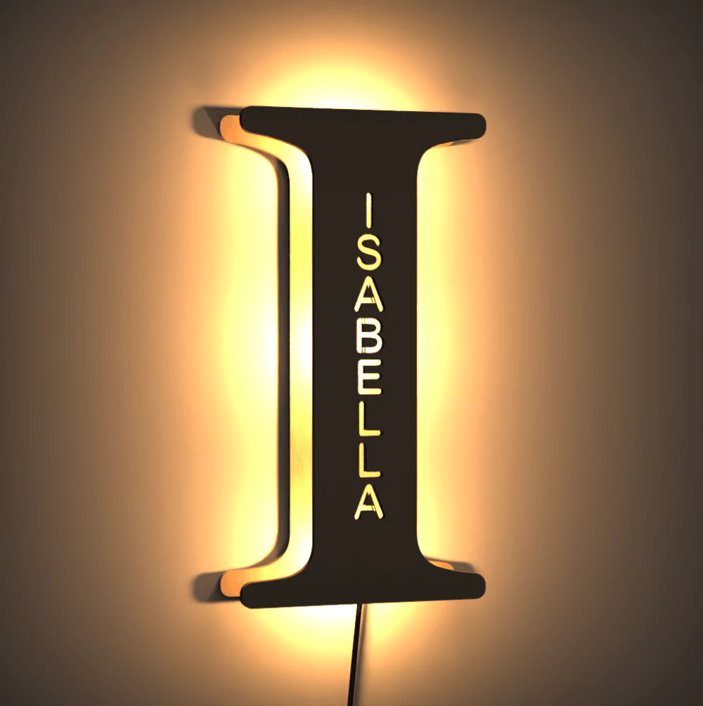 Custom Name Light, Custom Wooden Night Light Living Room Letter Lamp Wall Decor Name Light-babyanimal