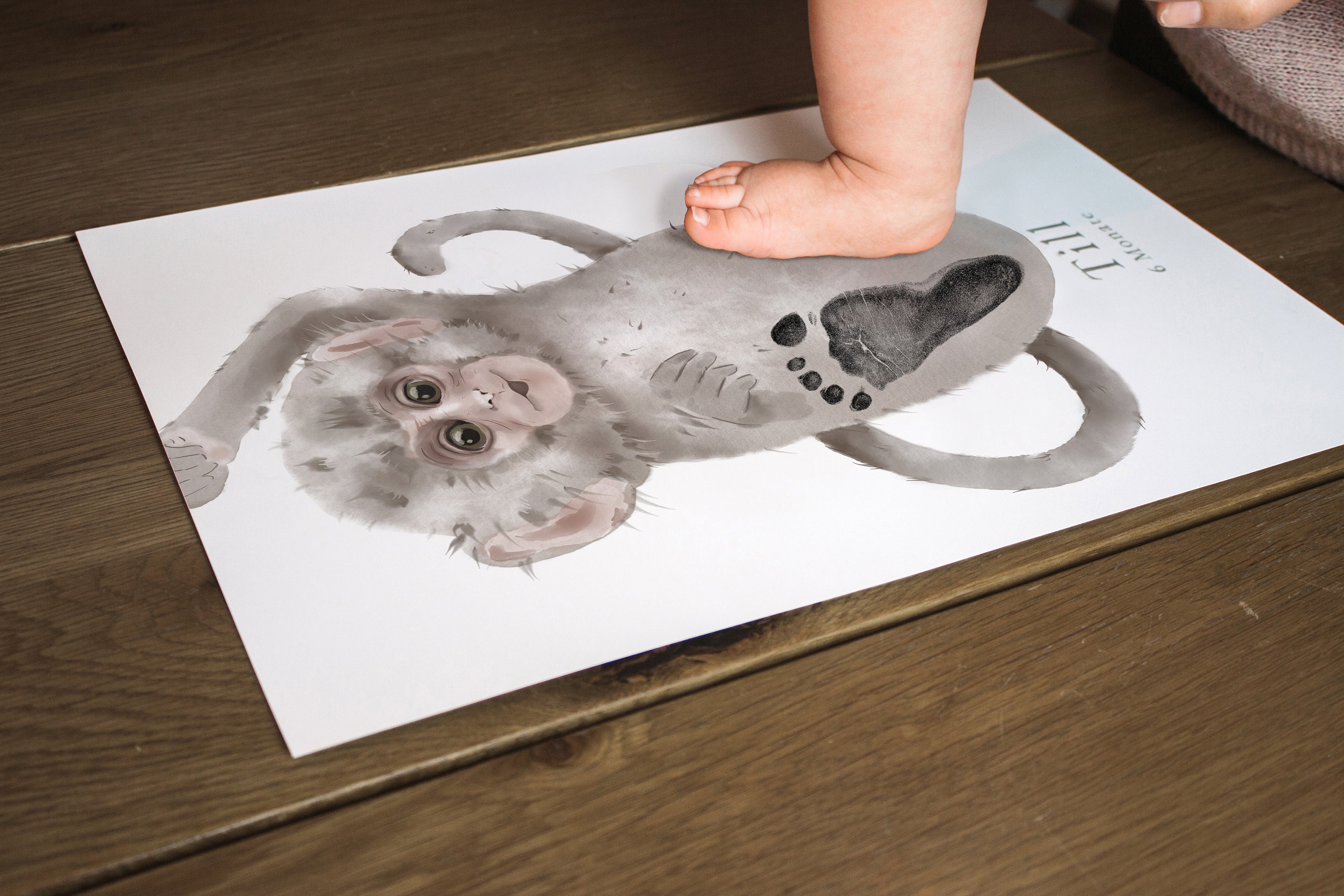 Energetic Monkeys, Baby Gift and Pets Gift Personalized,, Footprint Set, Mural Baby & Children's Room Animals, Monkeys-babyanimal