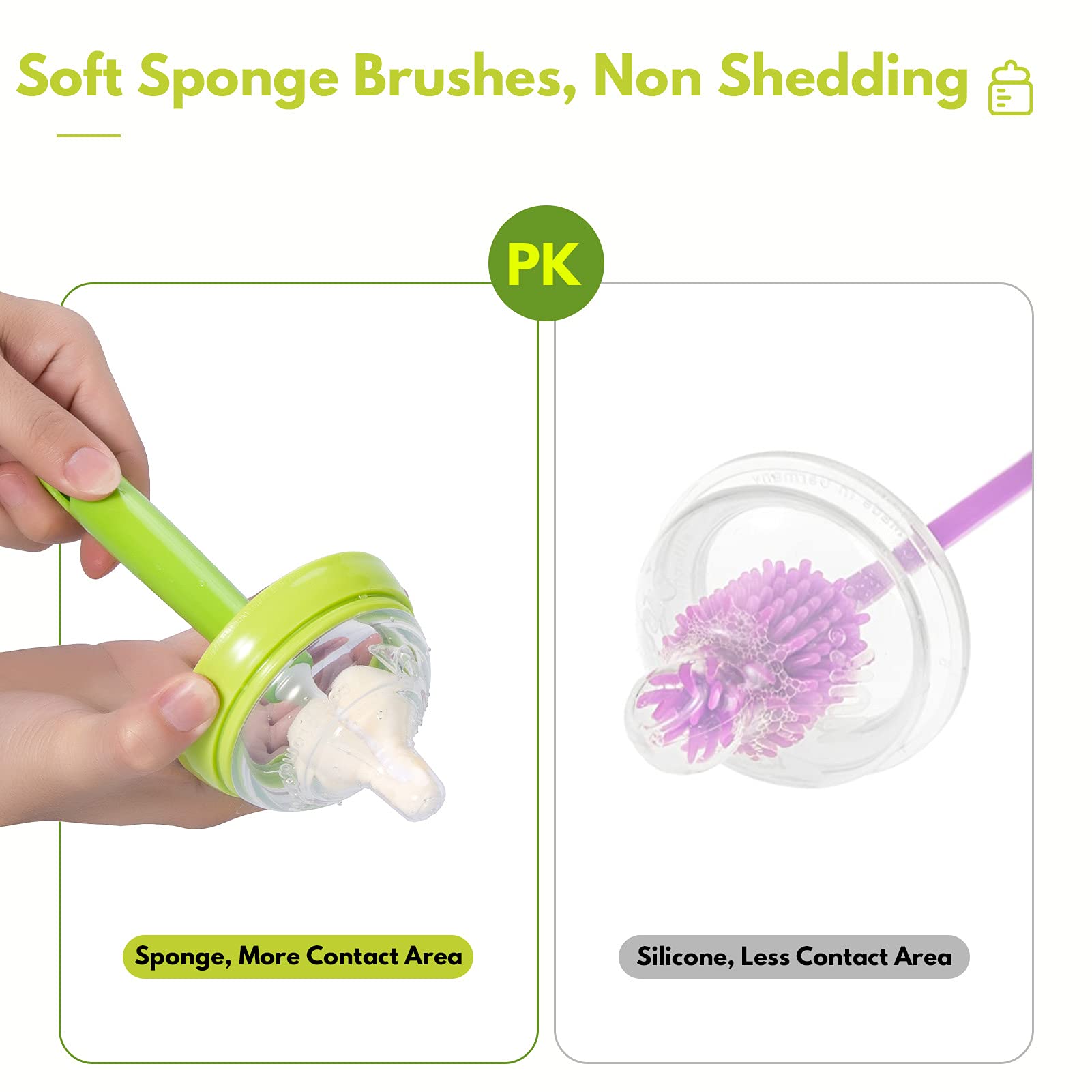 10Pcs Baby Nipple Milk Bottle Pacifier Sponge Cleaning Brushes Brush Cleaner Cleaning Tool for All Wide and Standard Nipples Baby Bottle Coffee Cup