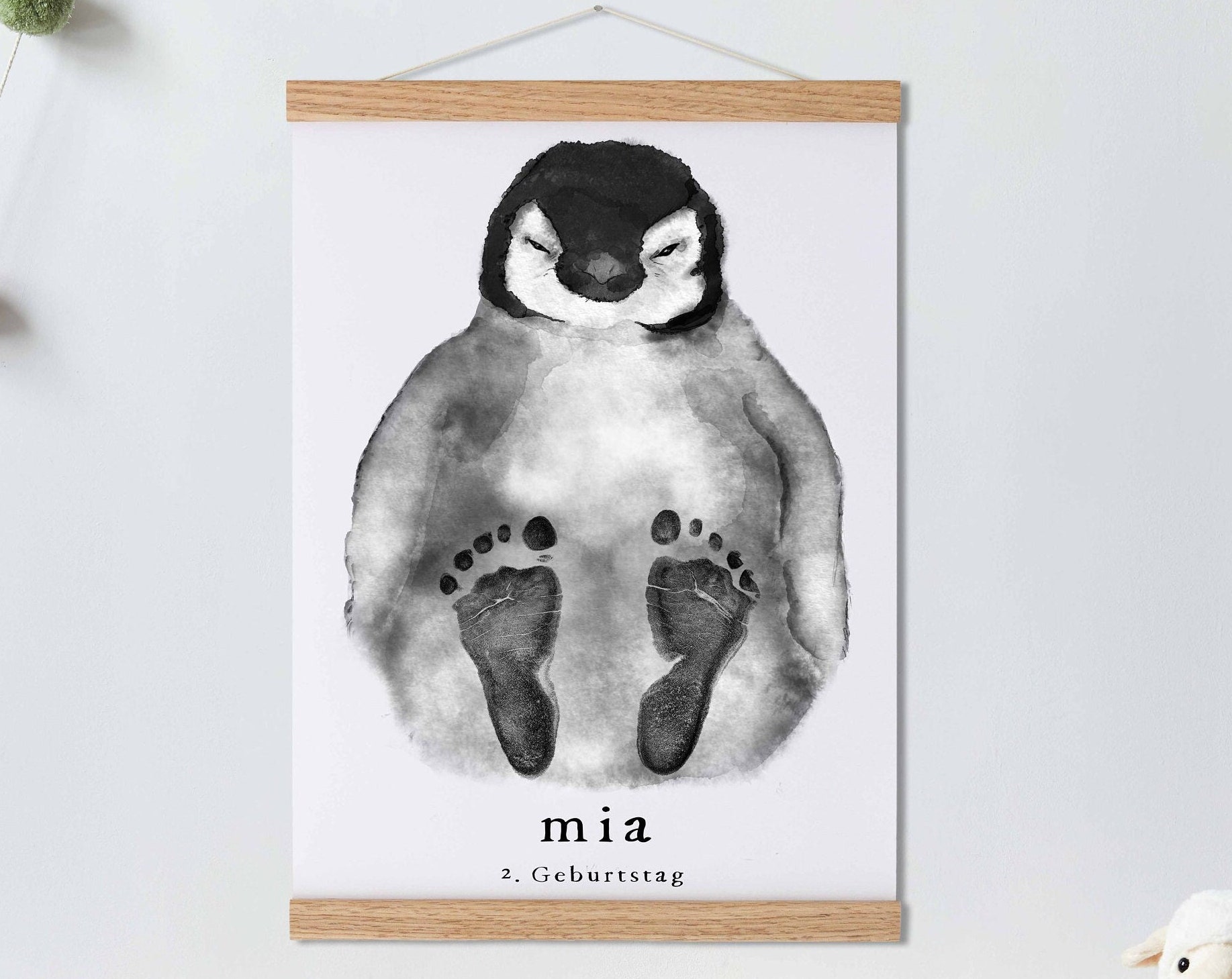 Baby Gift Personalized, Footprint Set, Mural Baby & Children's Room Animals, Penguin?