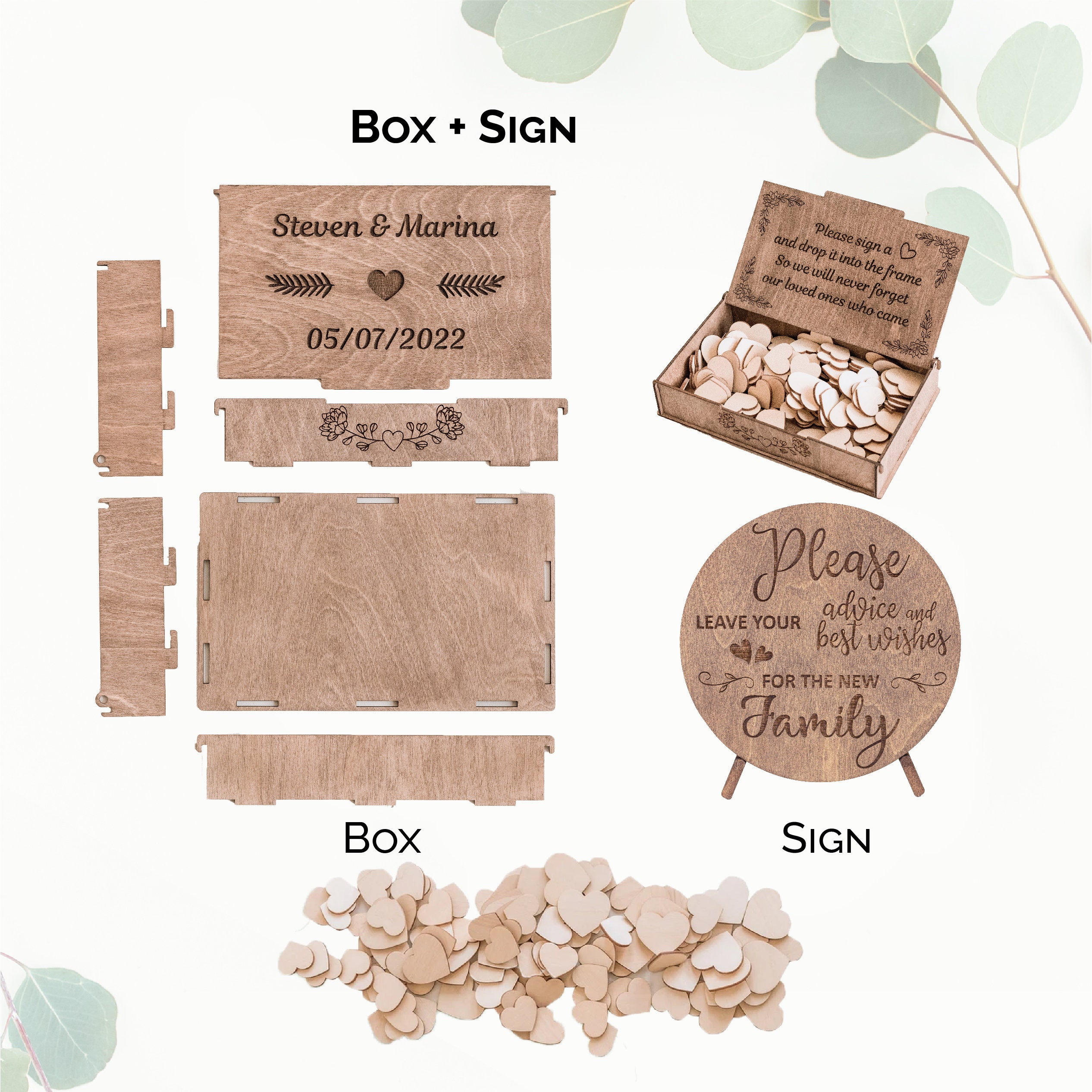 Custom Drop Box, Unique Wooden Boho and Rustic Wedding Decor, Personalized Wedding Gift, Anniversary-babyanimal