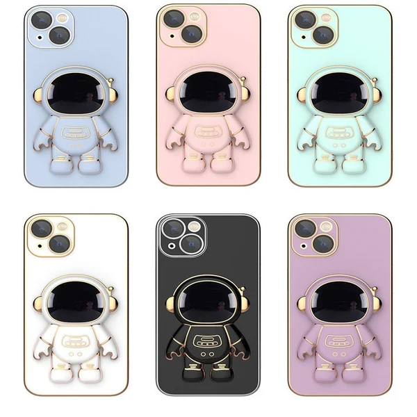 Astronaut Folding Bracket iPhone Case With Camera Protector-babyanimal