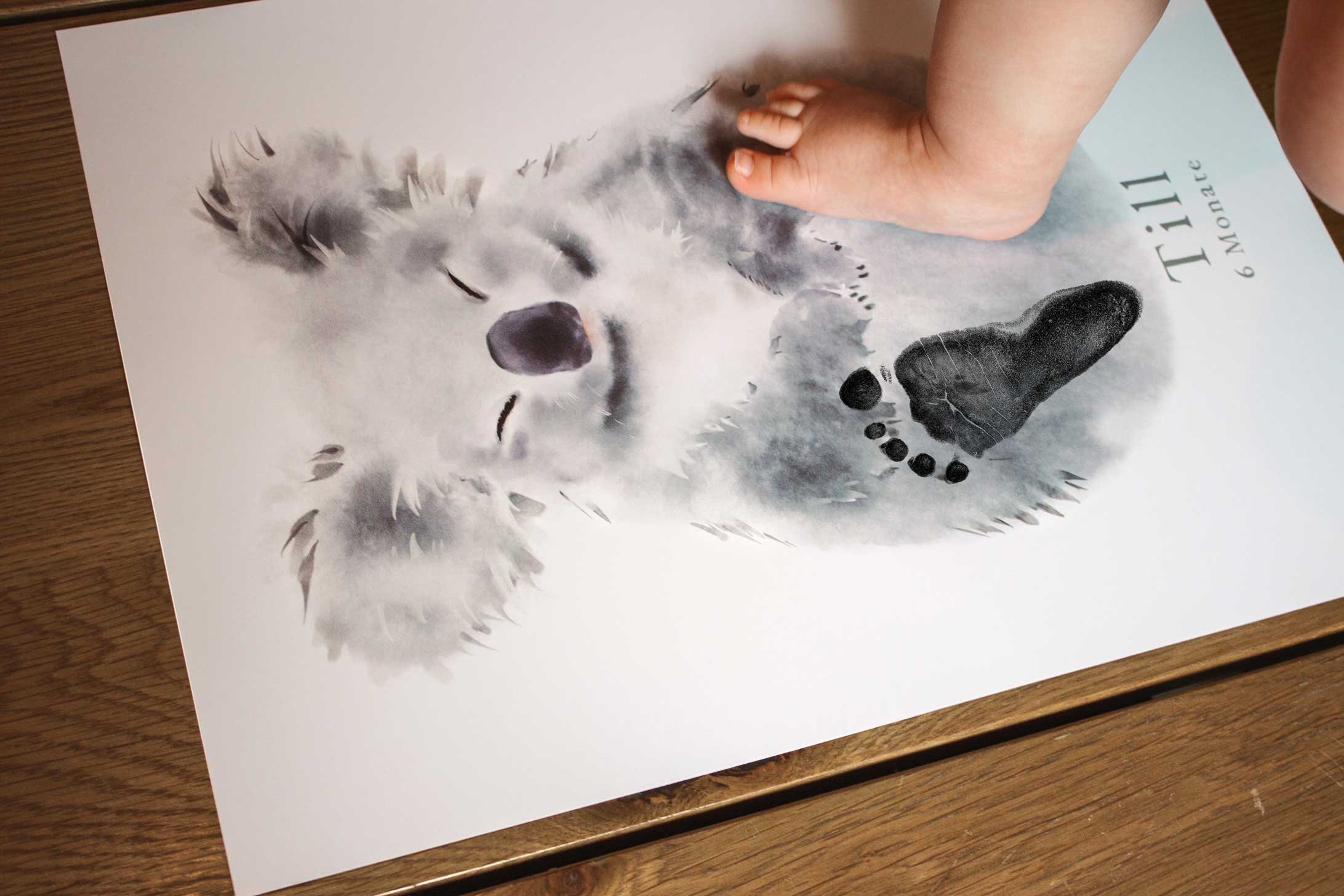 Cute Koala, Baby Gift and Pets Gift Personalized,, Footprint Set, Mural Baby & Children's Room Animals, Koala-babyanimal