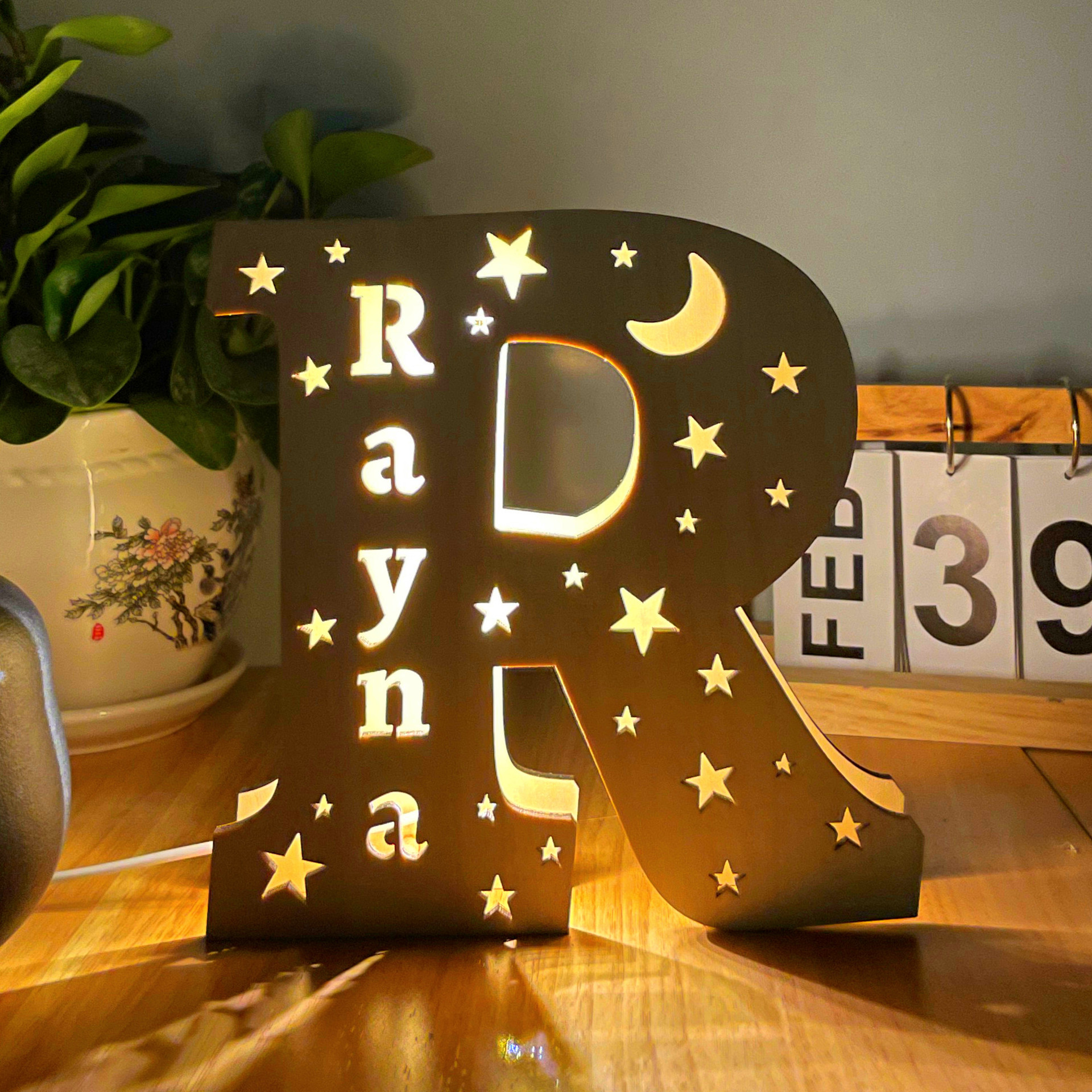 Custom Name Light, Custom Wooden Night Light Living Room Letter Lamp Wall Decor Name Light-babyanimal