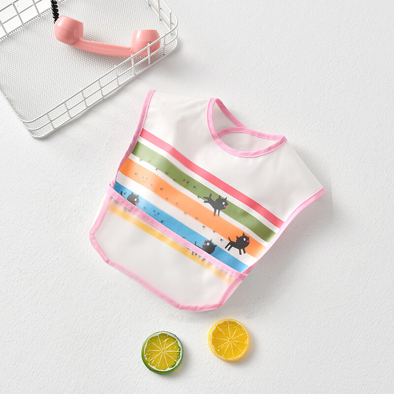 Mess Proof Baby Bib - Waterproof Baby Apron - Great Travel Bib for Baby Eating - Baby Food Bib