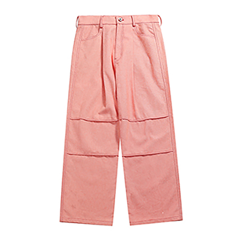 Pink jeans/old dirty powder women's loose low-waisted hip-hop cargo pants