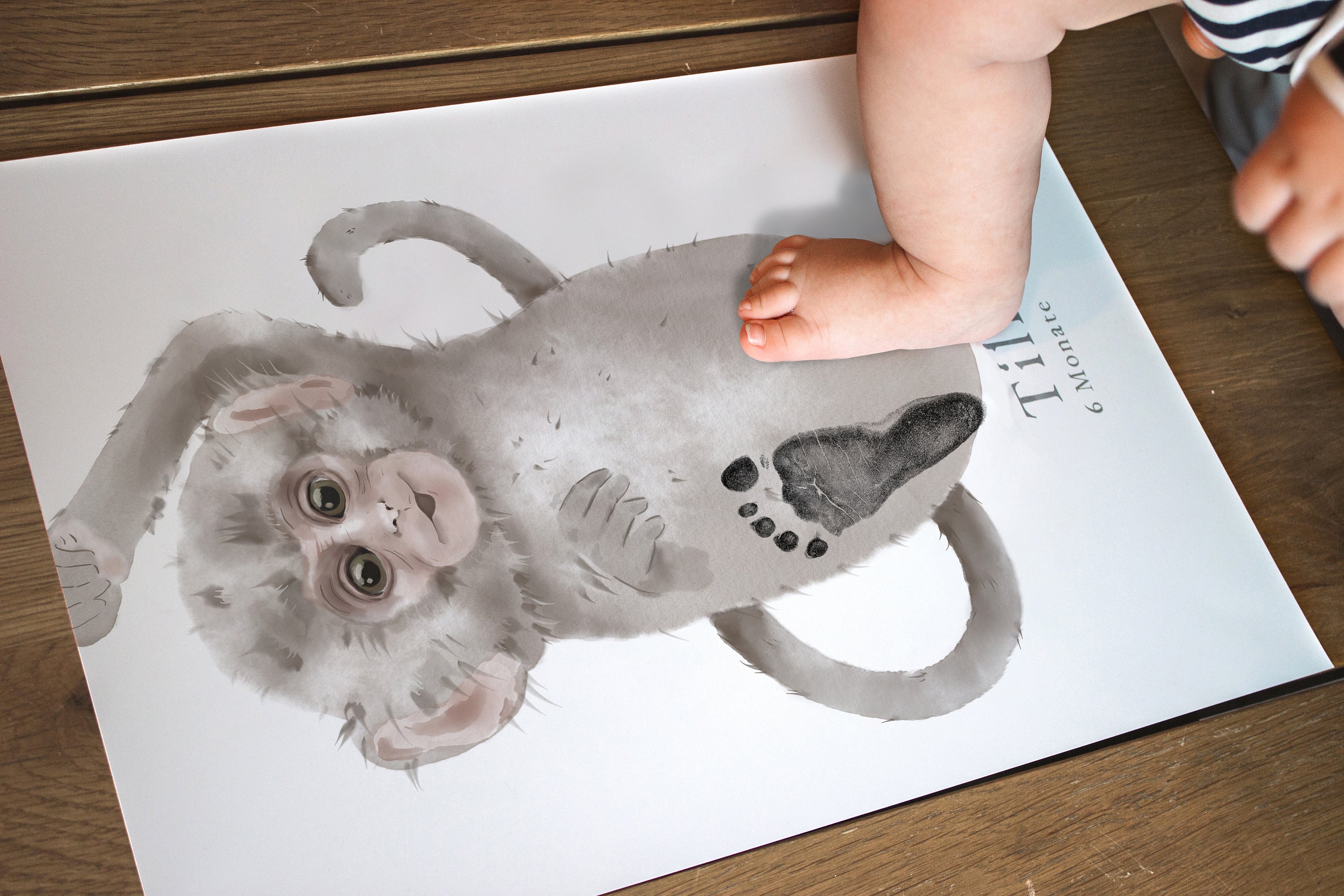 Energetic Monkeys, Baby Gift and Pets Gift Personalized,, Footprint Set, Mural Baby & Children's Room Animals, Monkeys-babyanimal