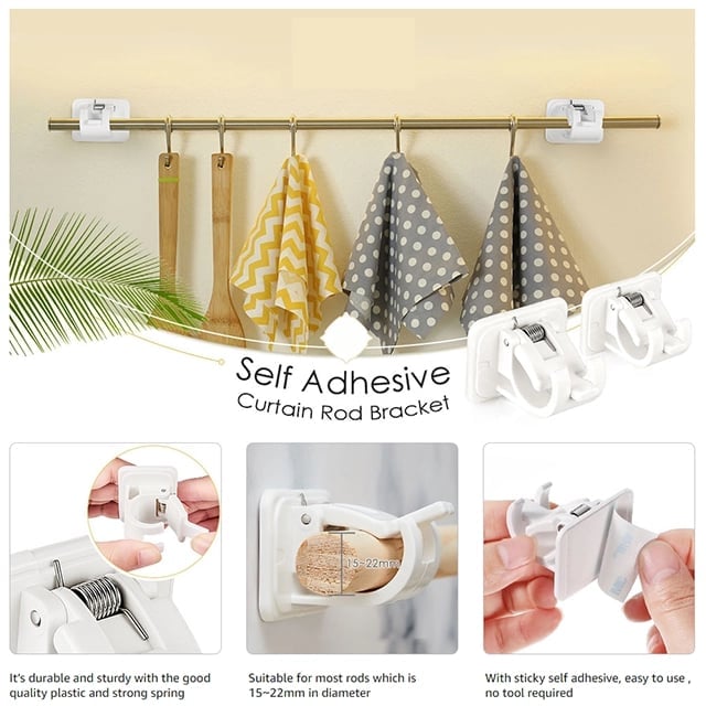 (?Hot Sale - 49% OFF)Nail-free Adjustable Rod Bracket Holders(2PCS), BUY 3 Get 1 Free