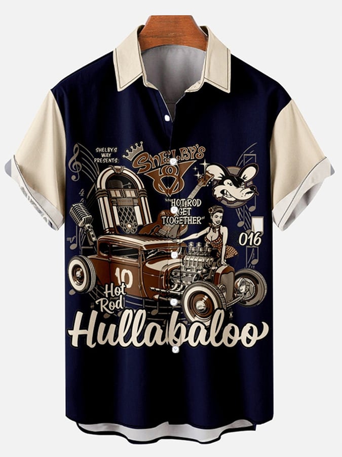 Music Elements Fashion Print Beach Short-sleeved Top