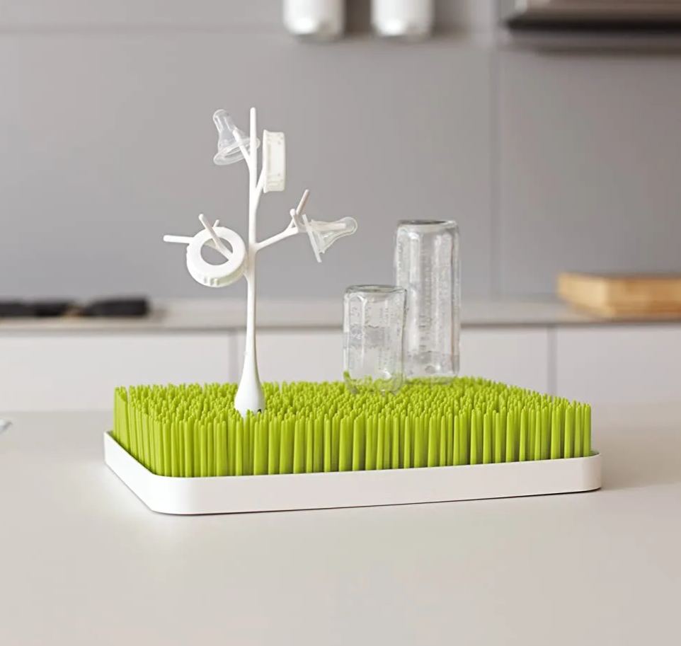 Boon Lawn Countertop Baby Bottle Drying Rack �� 1 Count �� Spring Green �� Bottle Rack and Organizer �� Baby Feeding Essentials �� 13.5 x 11 x 2.5