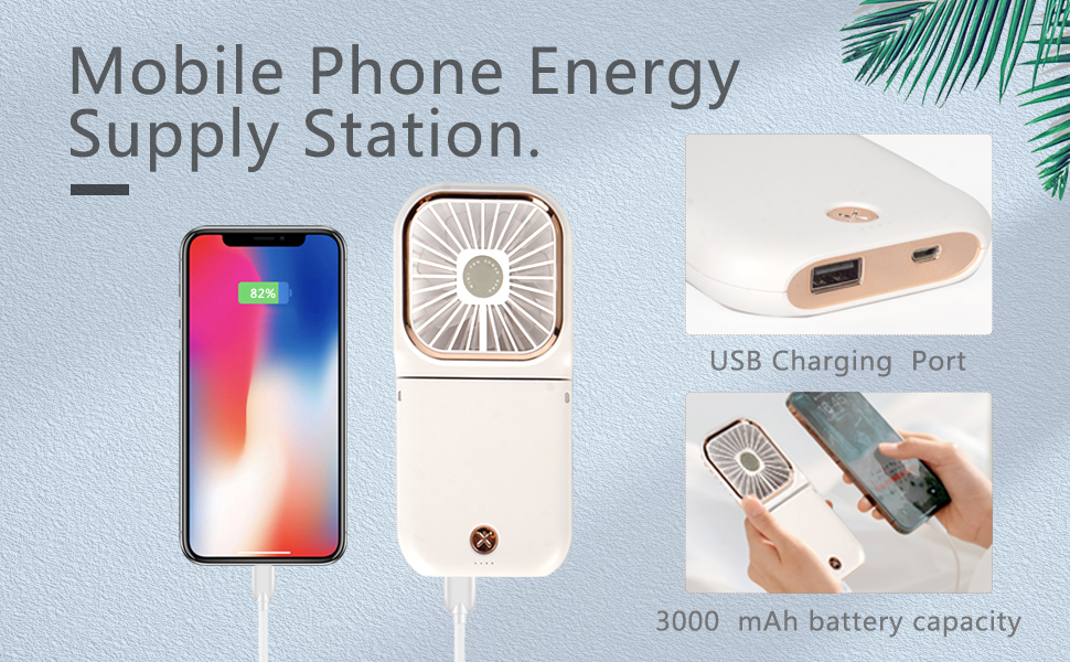 Mobile phone power supply usb fan mini battery charger hand portable summer quiet cute