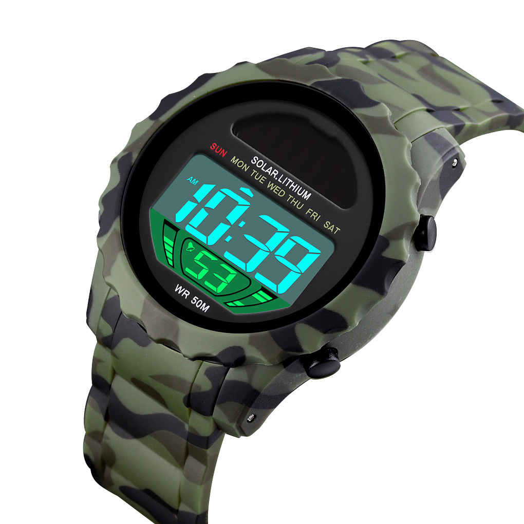 Digital Watch 3bar Water Resistant Watch Solar Lithium Solar