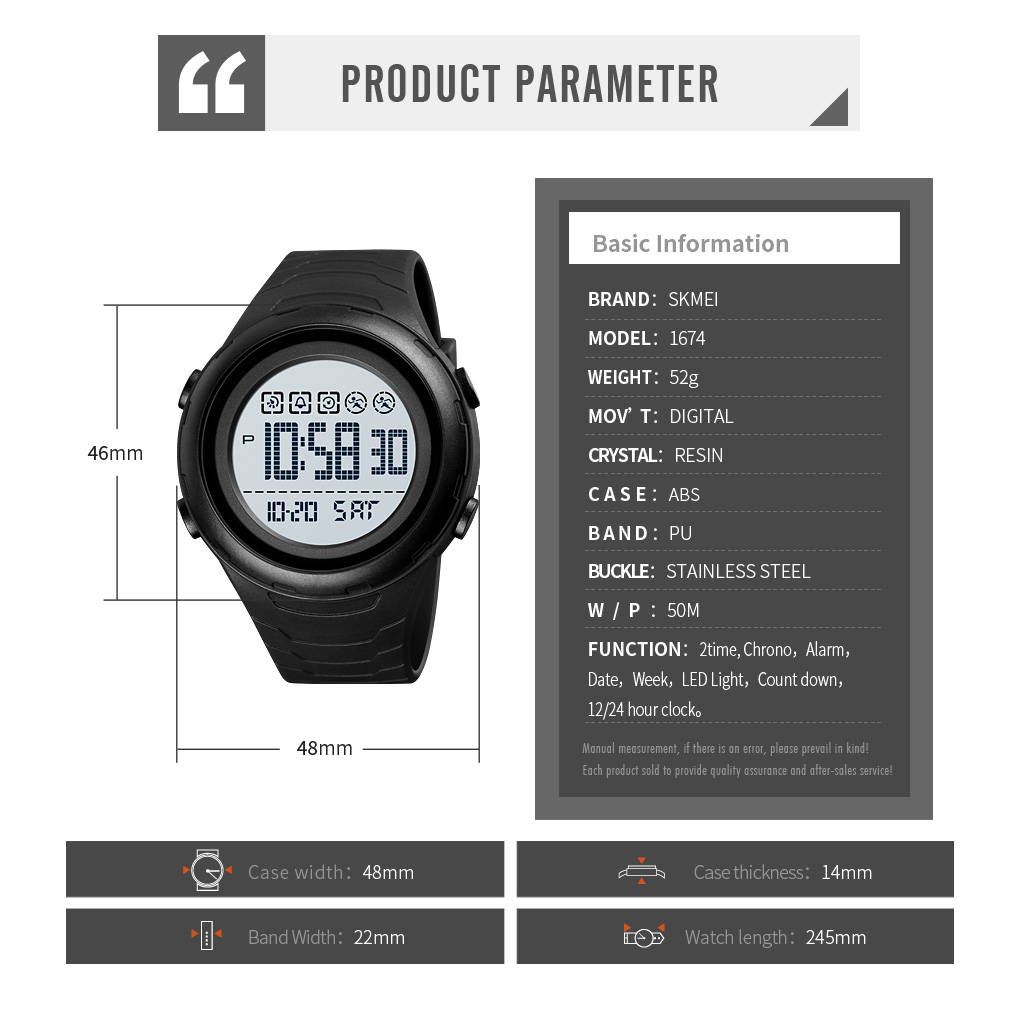 BIG DISPLAY DIGITAL WATCH for men-Skmei Watch Manufacture Co.,Ltd