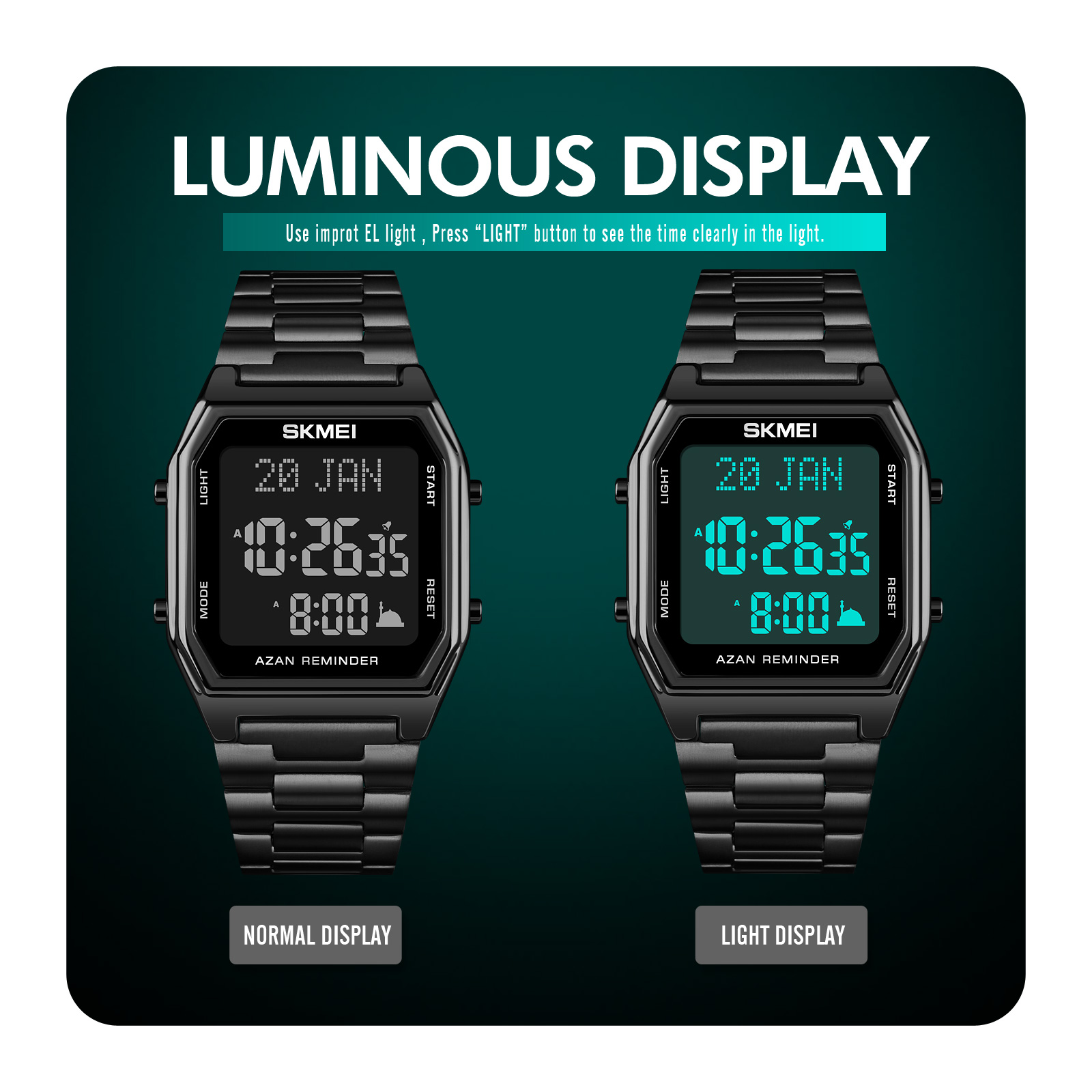 azan muslim prayer watch-Skmei Watch Manufacture Co.,Ltd