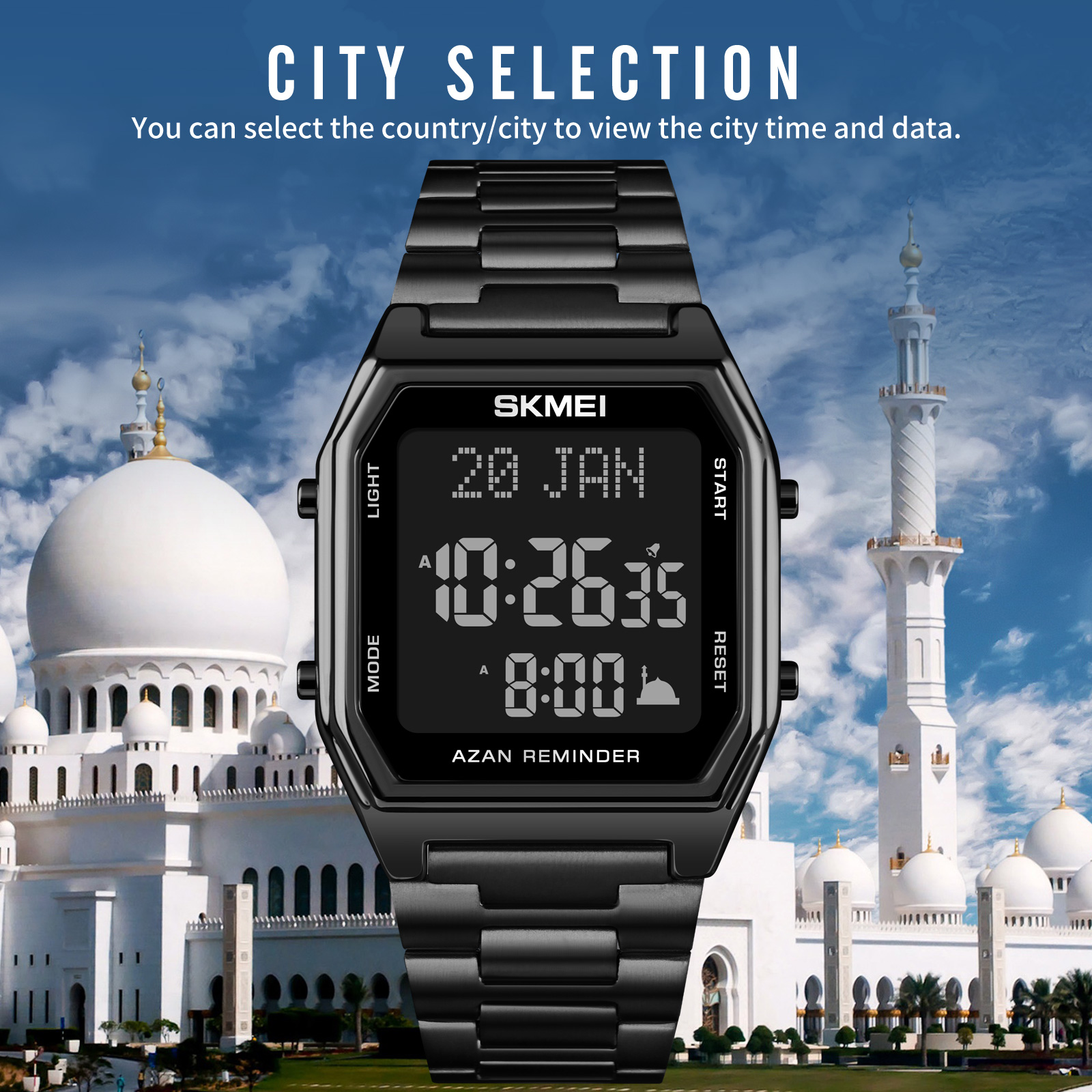 azan muslim prayer watch-Skmei Watch Manufacture Co.,Ltd
