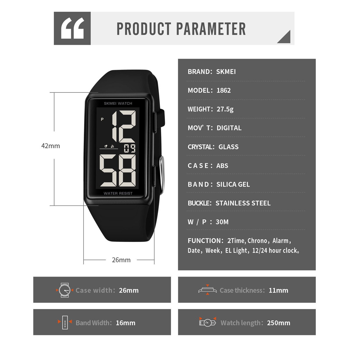 SKMEI Digital watch band-Skmei Watch Manufacture Co.,Ltd