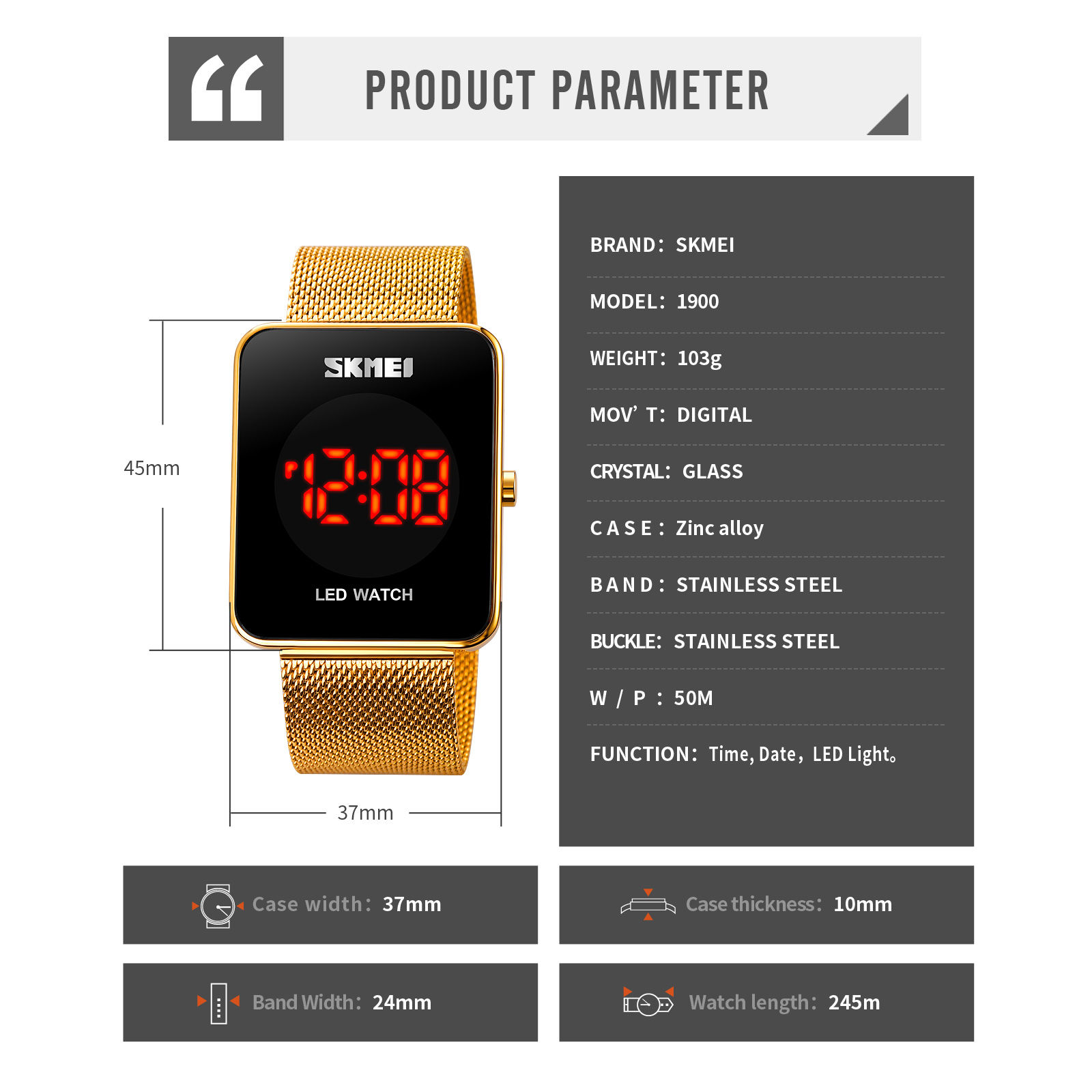 led wristwatch wholesaler-Skmei Watch Manufacture Co.,Ltd