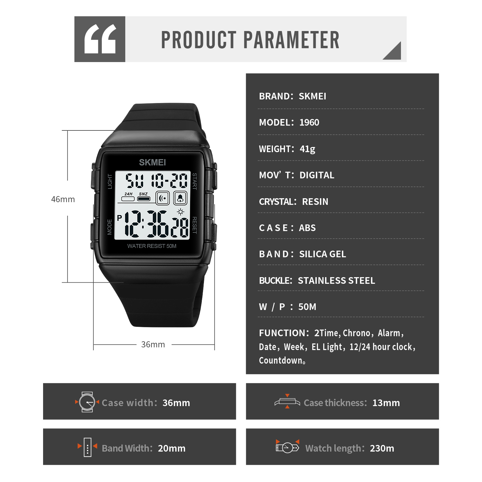 digital sport watch wholesaler-Skmei Watch Manufacture Co.,Ltd
