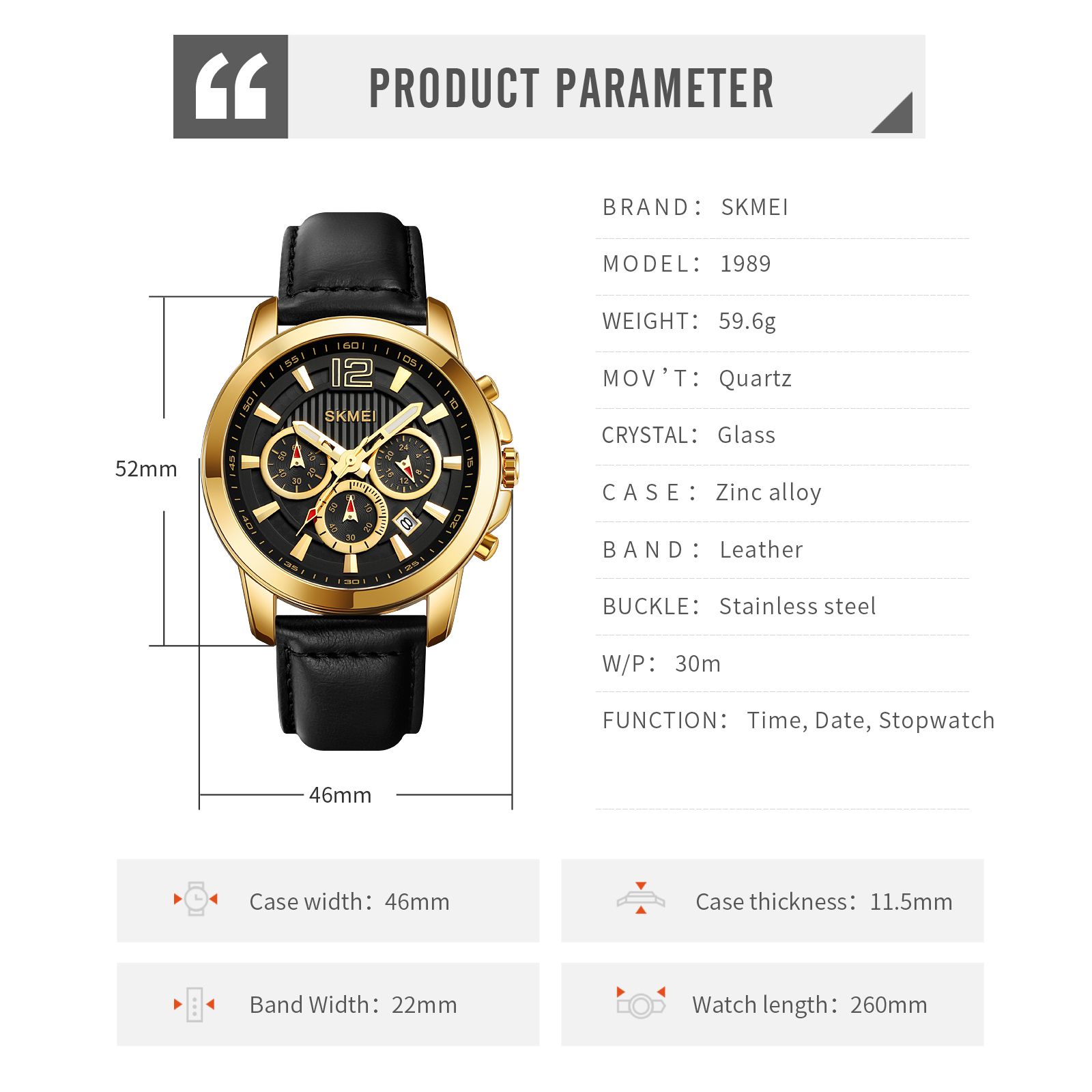 analog leather strap watch-Skmei Watch Manufacture Co.,Ltd