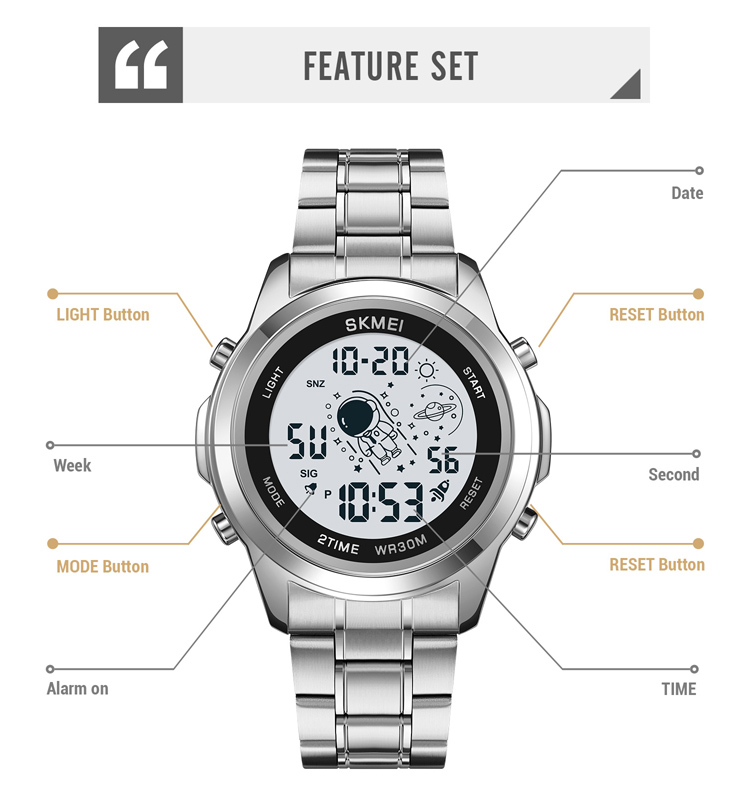 SKMEI stainless steel digital watch-Skmei Watch Manufacture Co.,Ltd