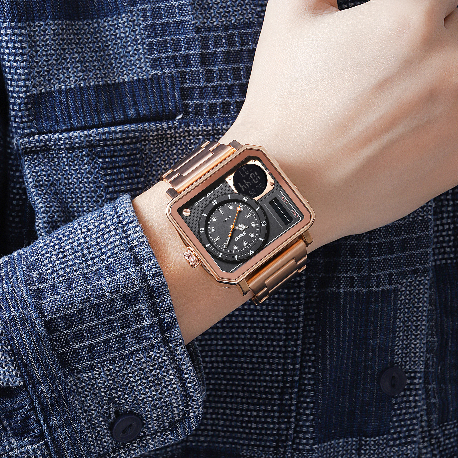 Metal analog digital watch-Skmei Watch Manufacture Co.,Ltd