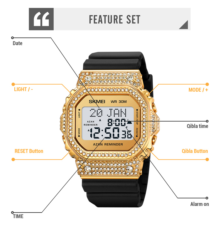Digital muslim prayer watch-Skmei Watch Manufacture Co.,Ltd