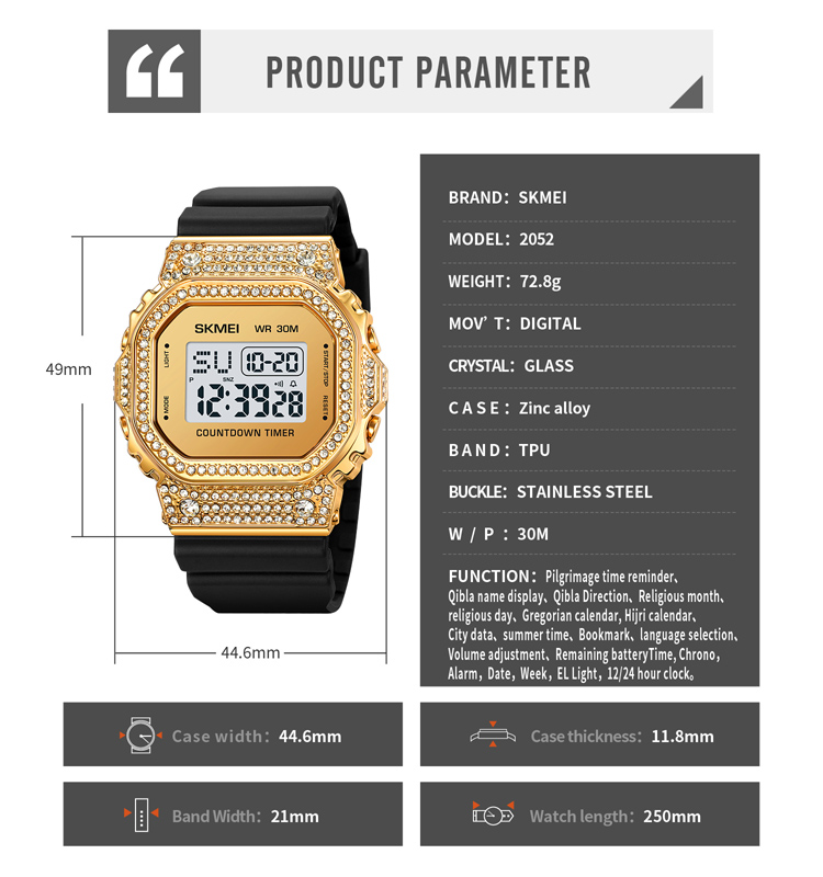 Digital muslim prayer watch-Skmei Watch Manufacture Co.,Ltd