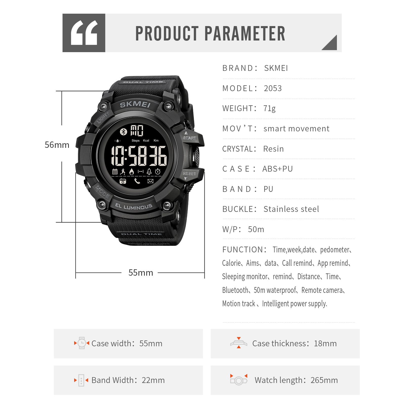 smart watch skmei-Skmei Watch Manufacture Co.,Ltd