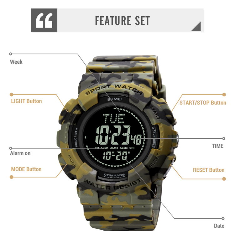 Compass multifunctional digital watchSkmei Watch Manufacture Co.,Ltd