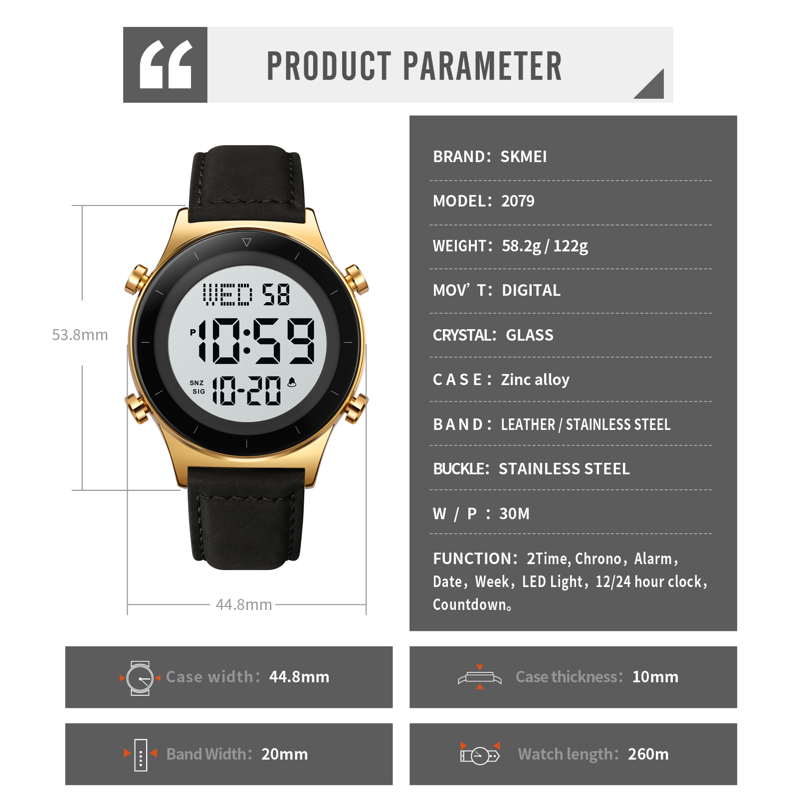 stainless steel sports watch-Skmei Watch Manufacture Co.,Ltd