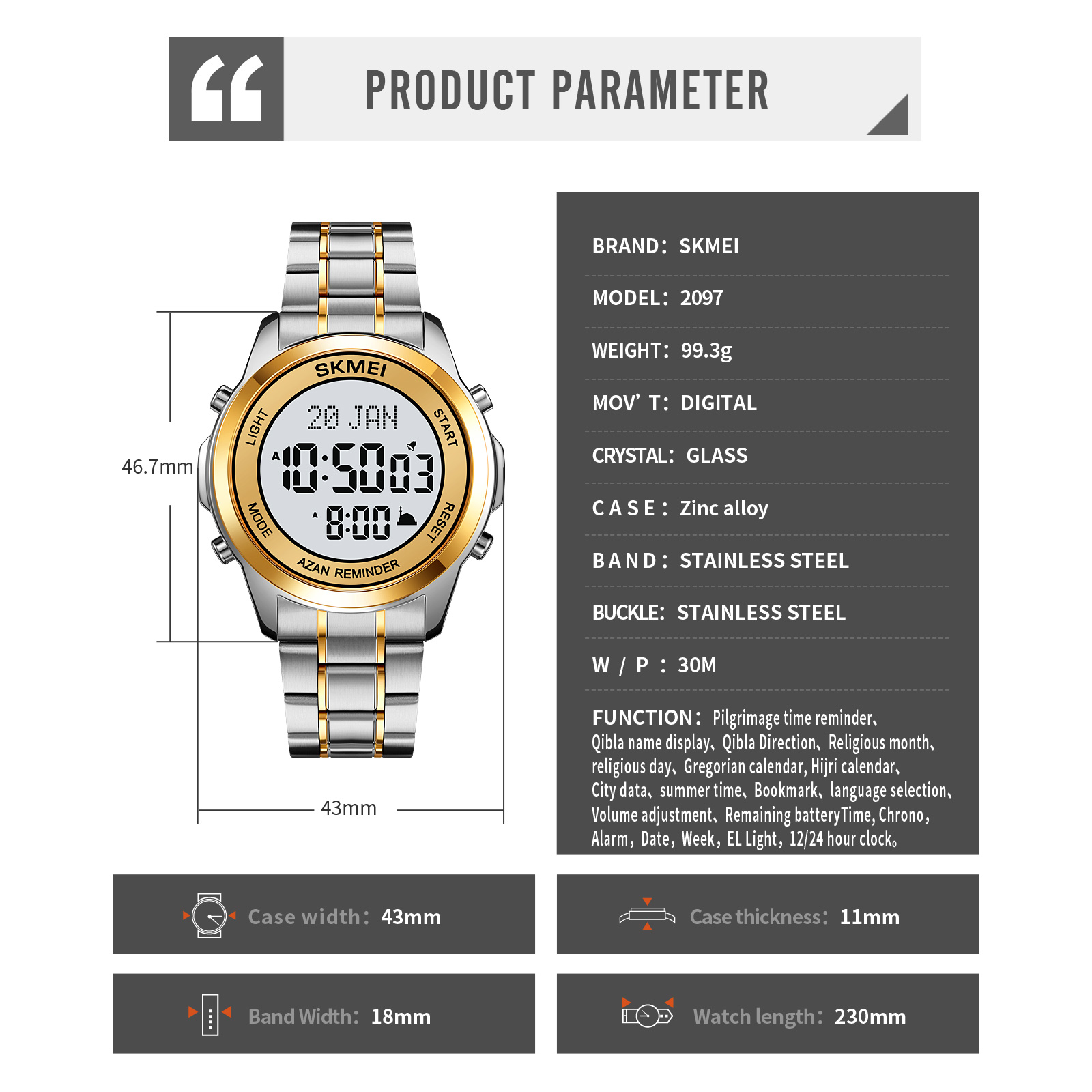 SKMEI Muslim Azan Watch-Skmei Watch Manufacture Co.,Ltd